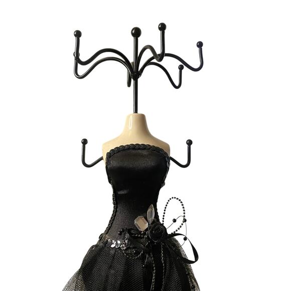 Black Formal Gown Mannequin Elegant Dress Jewelry Necklace Stand Display - Picture 7 of 15